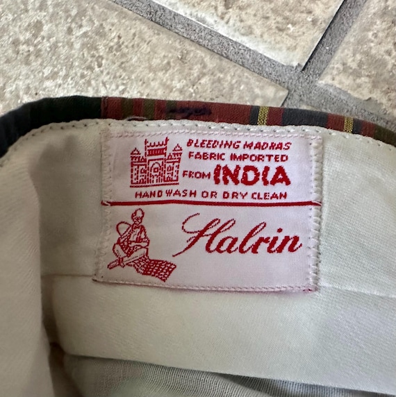 Vintage Green & Red Patchwork Bleeding Madras Cot… - image 9