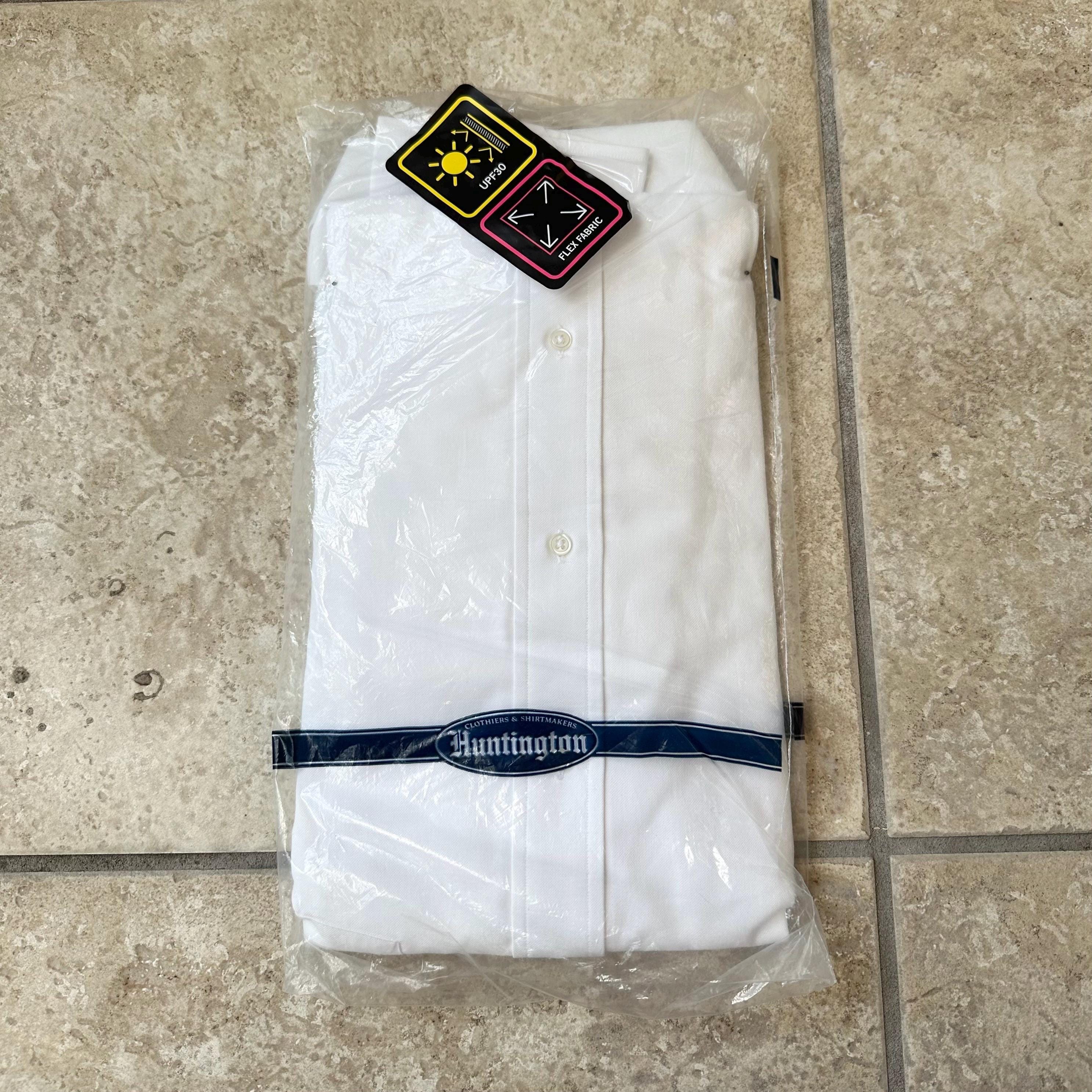 デッドストック HUNTINGTON ホワイトオックスフォード布ボタンダウン