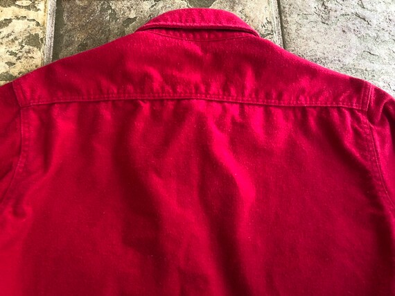 Vintage CABELA'S Red Cotton Chamois Shirt Jacket … - image 3