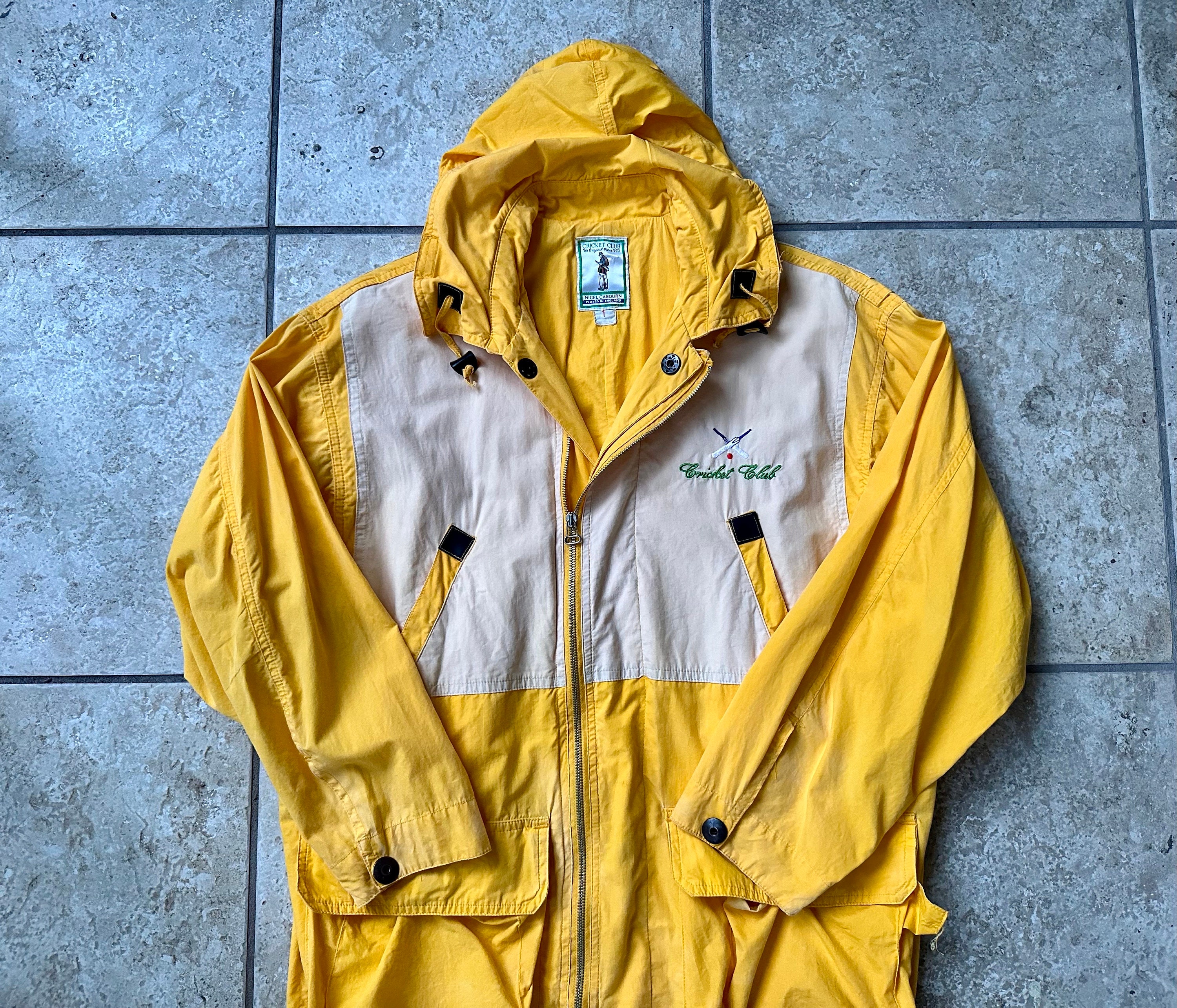 Vintage NIGEL CABOURN Yellow Cotton Rain Jacket | Large | Cricket