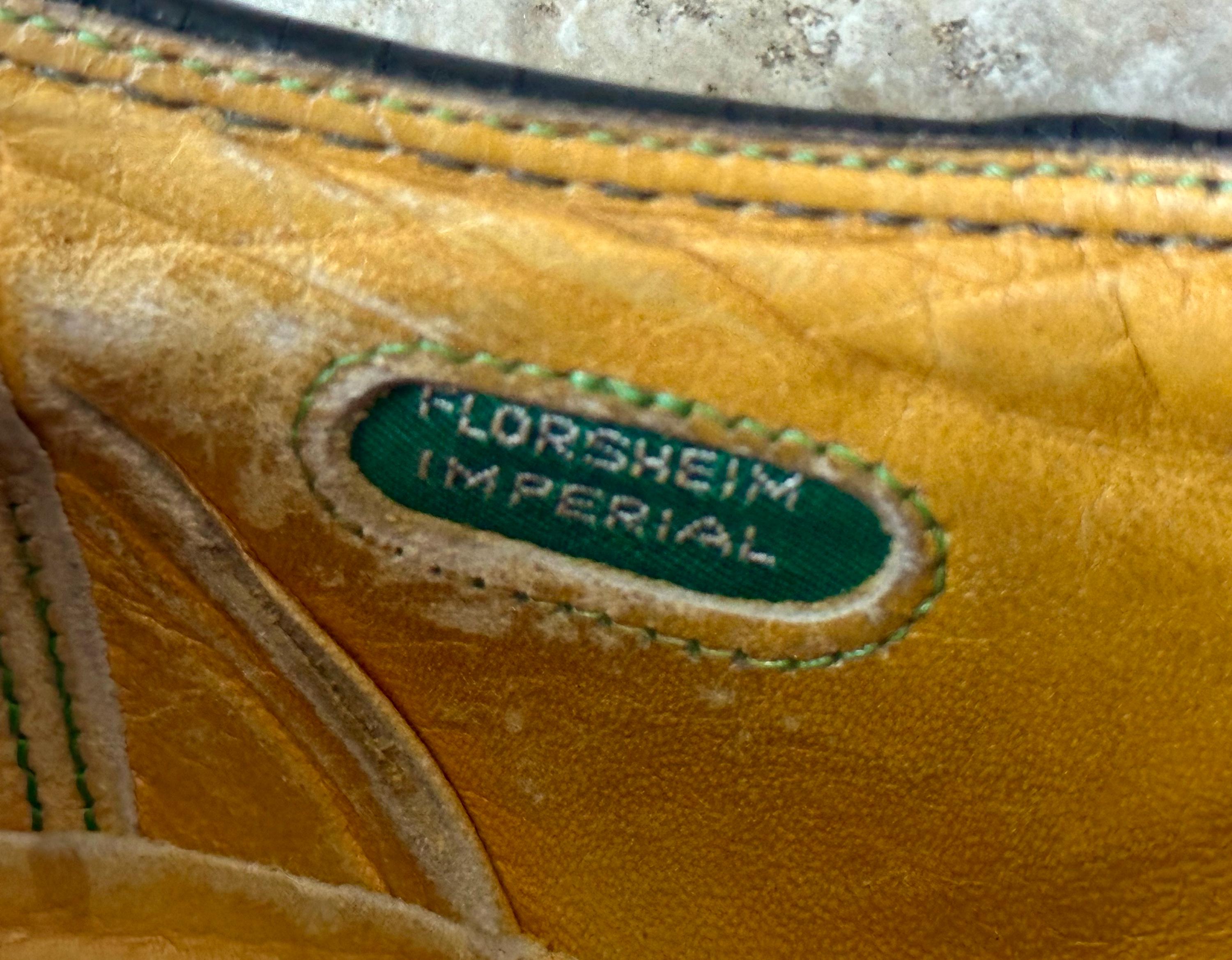 Vintage FLORSHEIM Dark Brown Shell Cordovan Plain Toe Bluchers
