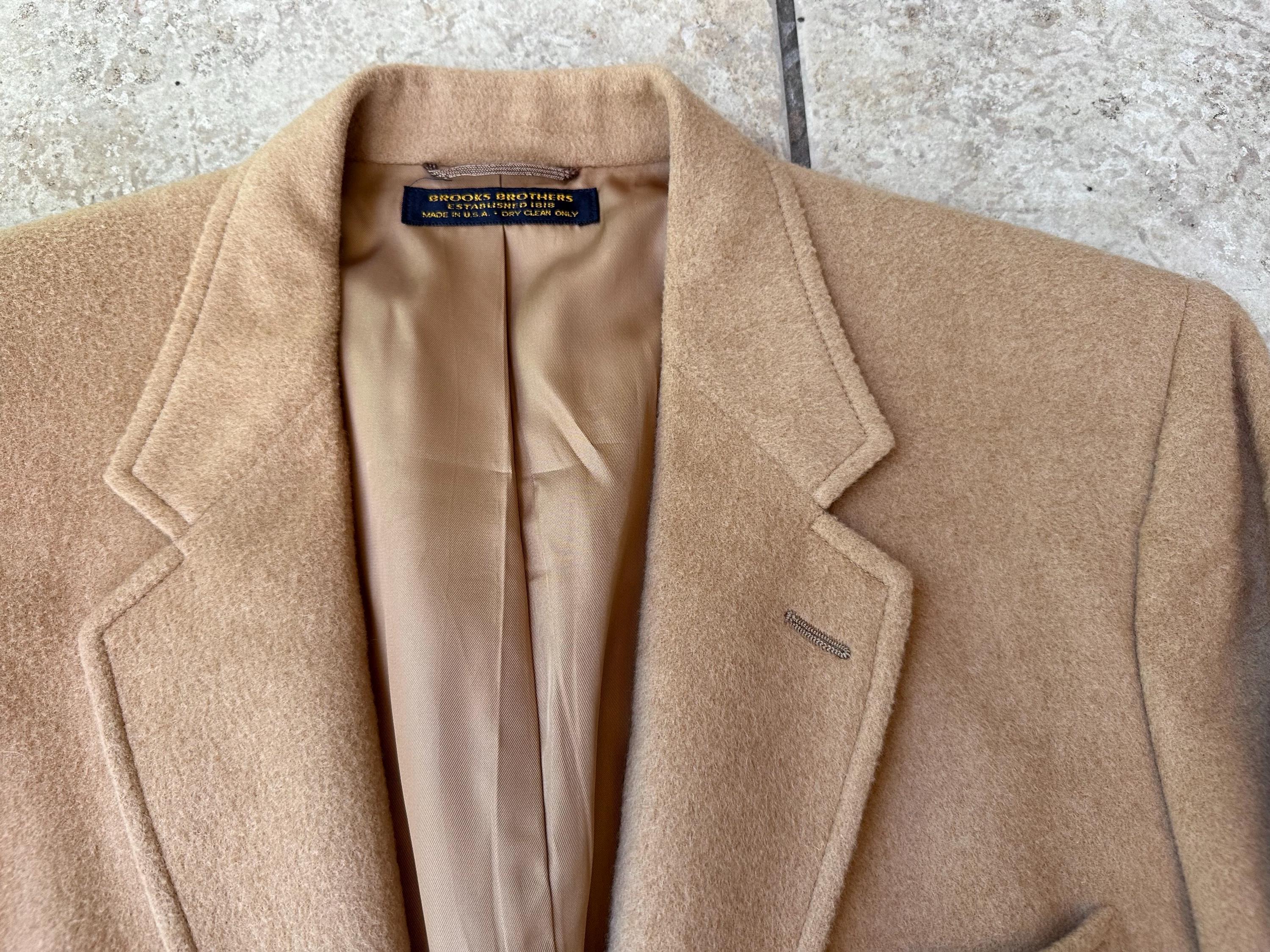 Vintage BROOKS BROTHERS Camel Hair Sack Sport Coat | 44 Regular