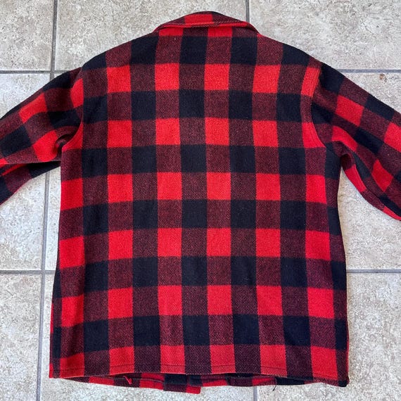 1940s PENNEYS SPORTCLAD Red Buffalo Plaid Tweed W… - image 5