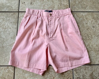 Vintage POLO RALPH LAUREN Pink Cotton Pleated Shorts | Size Vintage POLO RALPH LAUREN Pink Cotton Pleated Shorts | Size
