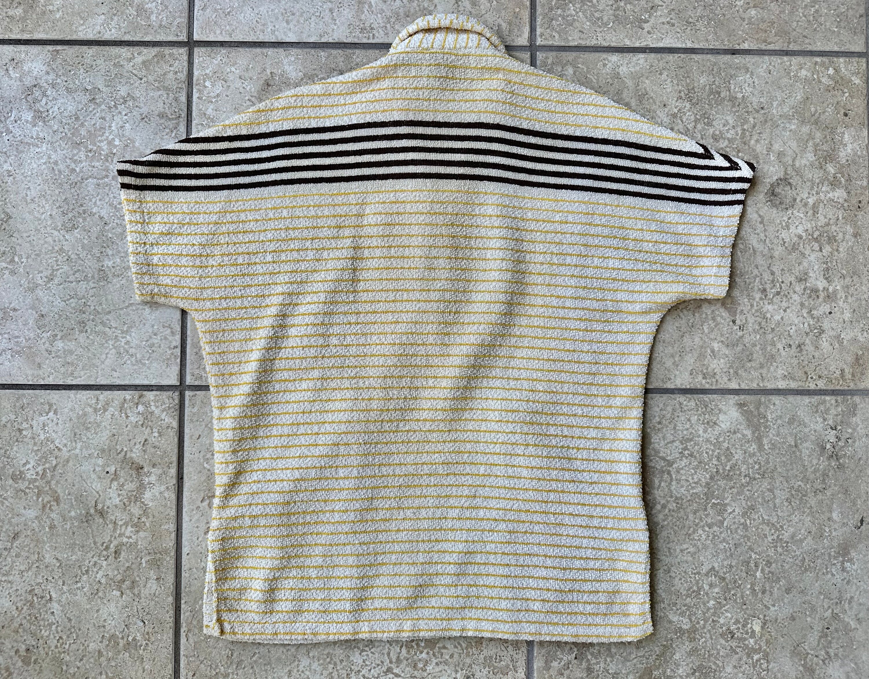 1950s MCGREGOR Yellow & White Striped Terrycloth Cabana
