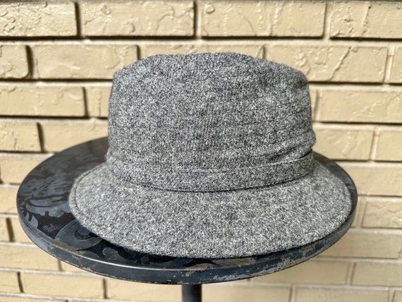Vintage Gray Tweed Wool Trilby Hat | Size 7 1/4 | STACKPOLE MOORE TRYON View 3