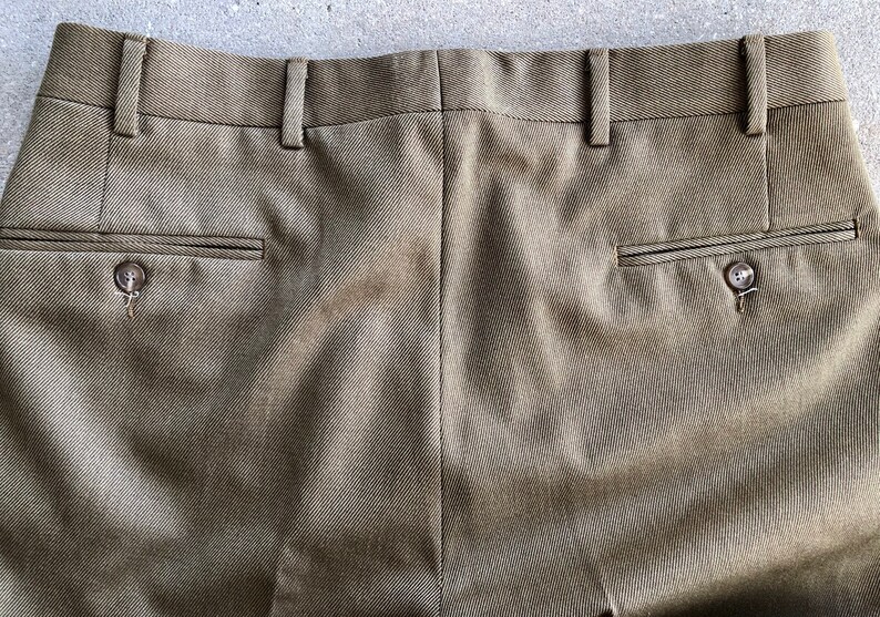 Hertling Ivy League Trad PRESS Brown Whipcord Wool Pants Trousers 33 x 29.75 J