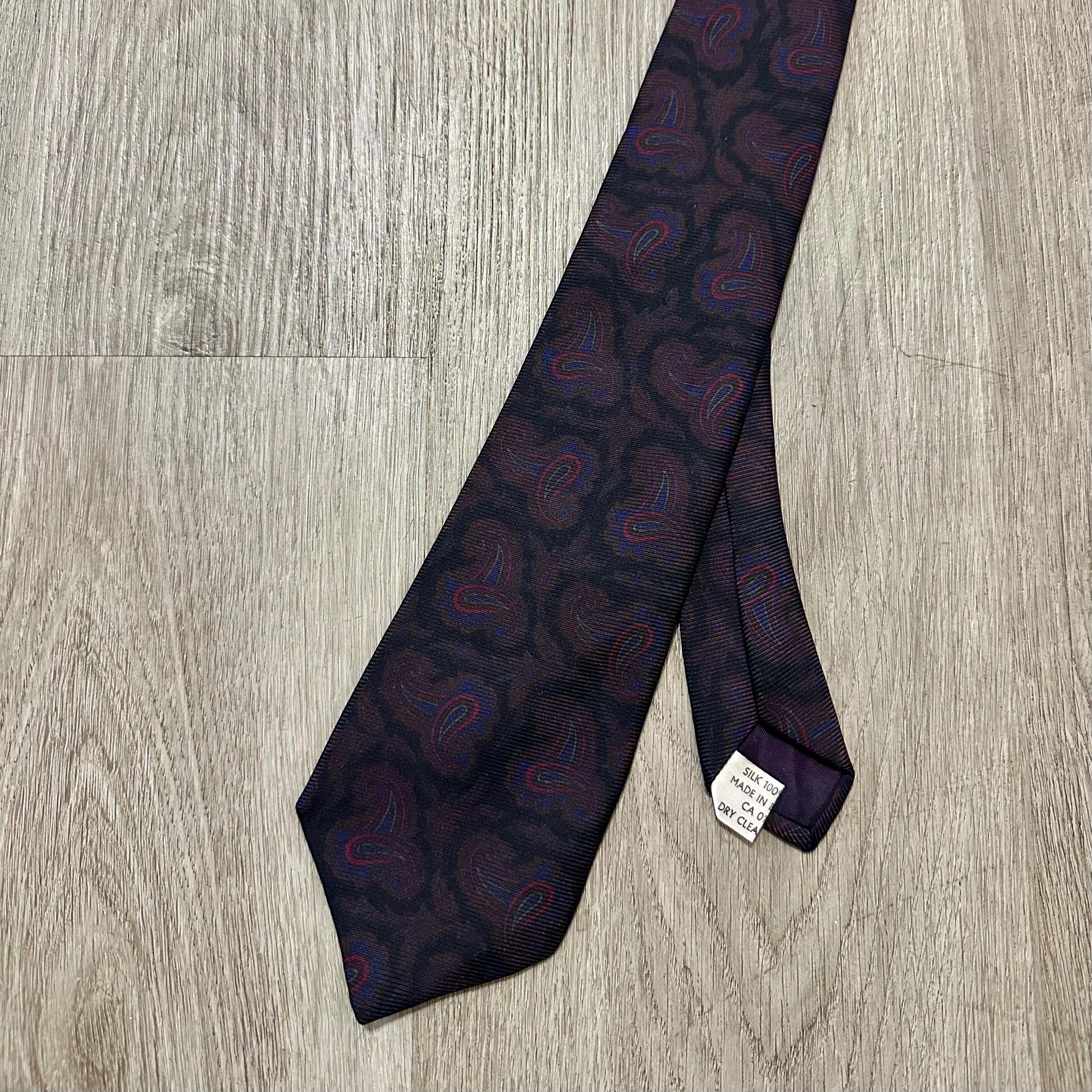 Cravate Pour Homme Vintage Circus London Années 70 - 100% Laine Rouge - Rare Et Neuve