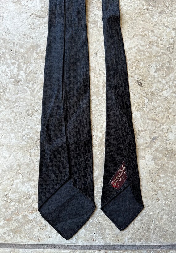 1950s Black Silk Tie | STERN BROTHERS Atomic Trad - image 3