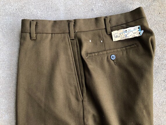 Deadstock 1960s Brown Cotton Blend Whipcord Pants