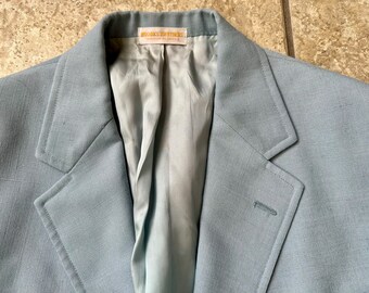 Vintage BROOKS BROTHERS Light Blue Brookslinen Sack Sport Coat