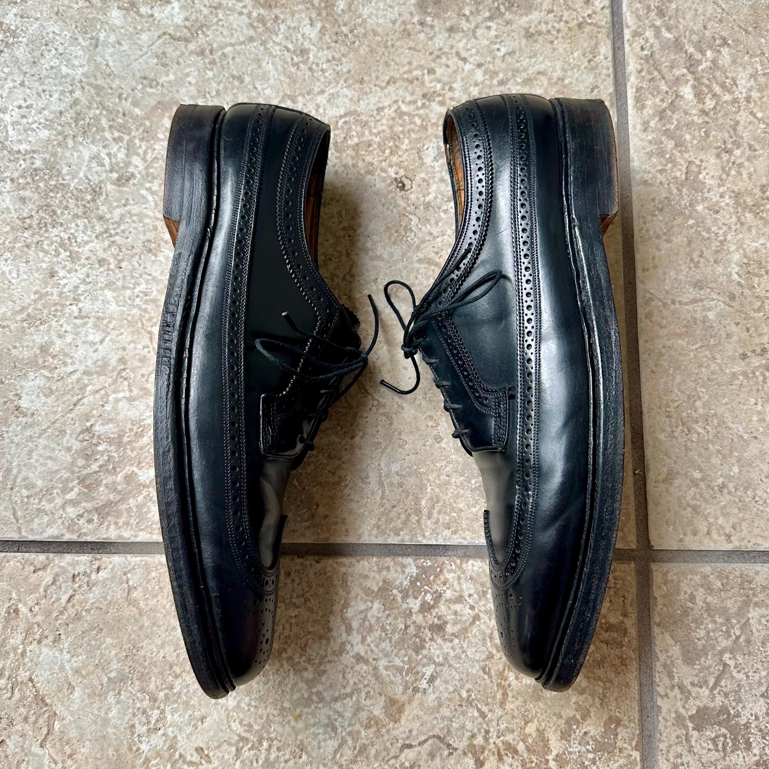 1970s FLORSHEIM Black Shell Cordovan Long Wing Bluchers  display picture 2