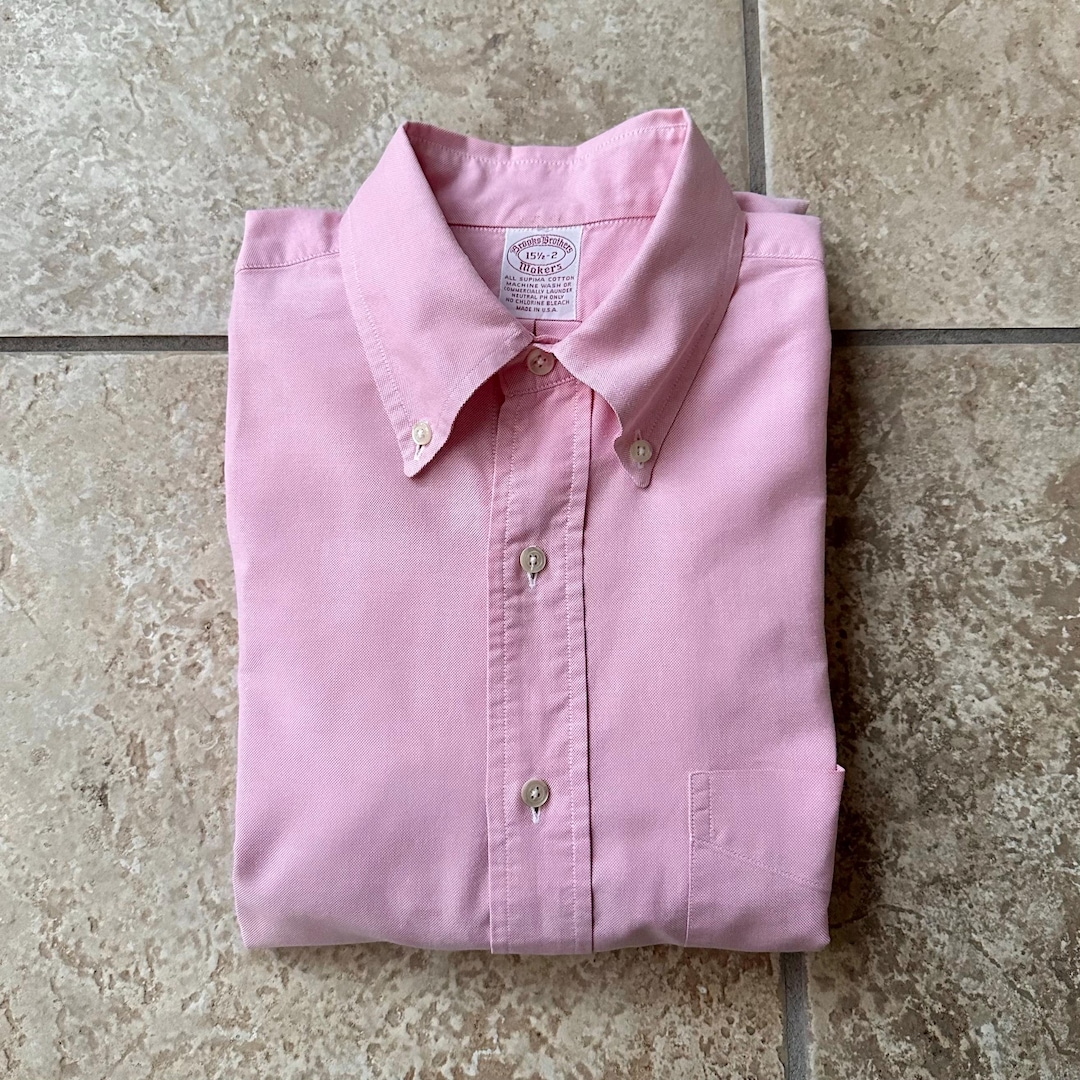 Vintage BROOKS BROTHERS Pink Oxford Cloth Button Down Shirt | 15.5