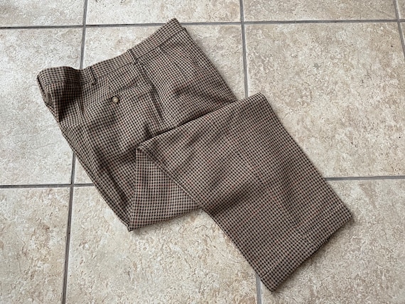 Vintage POLO RALPH LAUREN Brown Houndstooth Check… - image 2