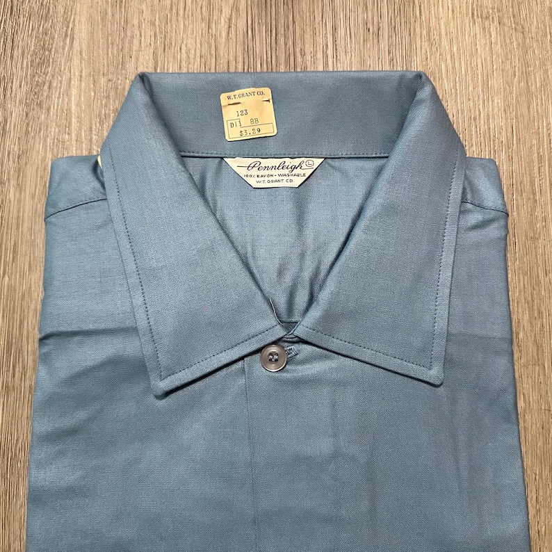 Deadstock 1950s PENNLEIGH Blue Rayon Loop Collar Shirt | Large | PENNLEIGH image 3