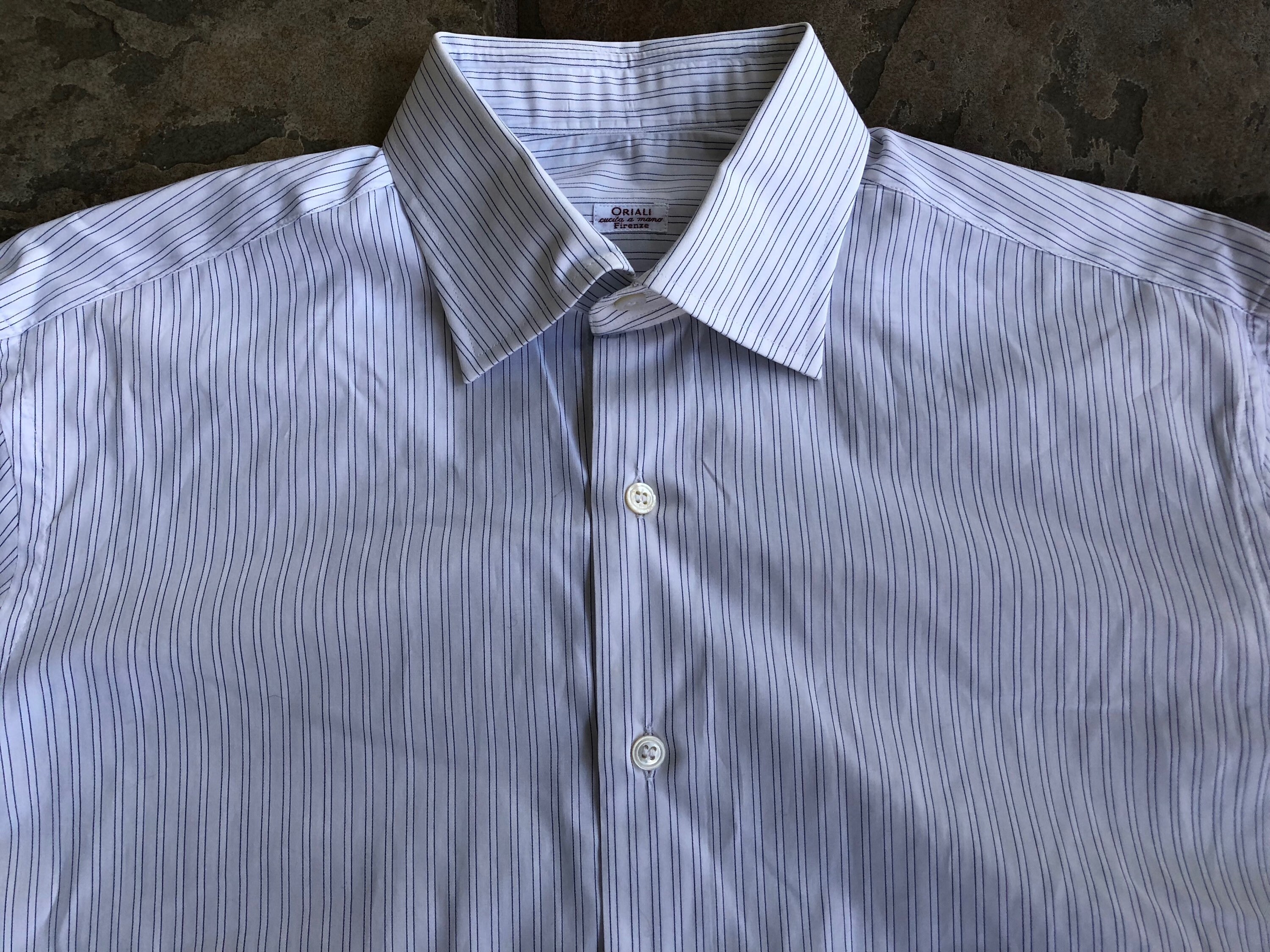 Vintage White Broadcloth Striped Spread Collar Dress Shirt - Etsy