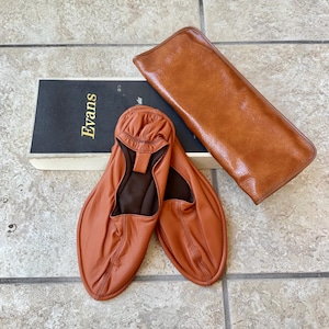 Deadstock 1960s Brown Travel Slippers w/ Original Box | Size 8 | EVANS
