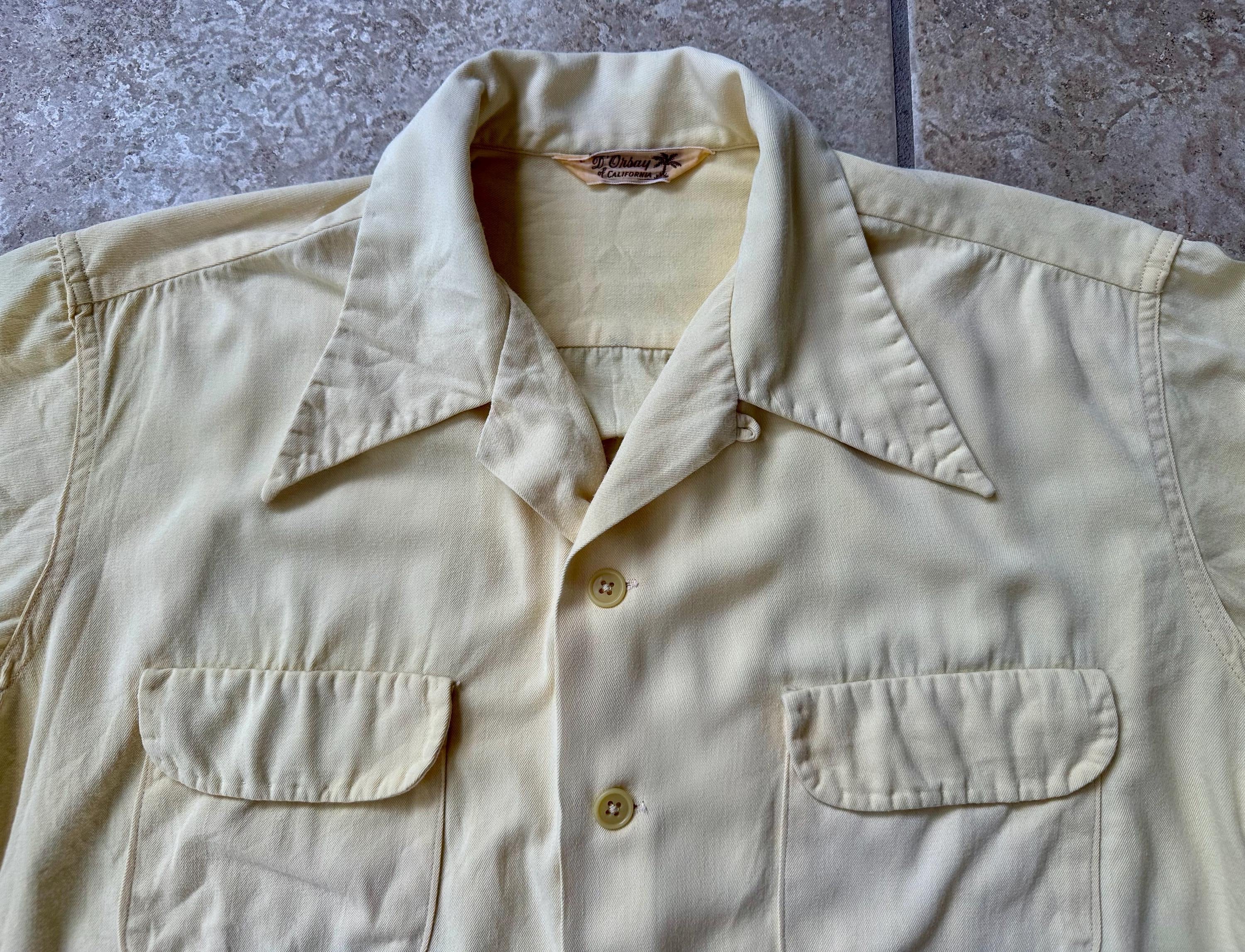 60's】rayon gabardine shirt SPECIAL] 60s Rayon Gabardine Shirt