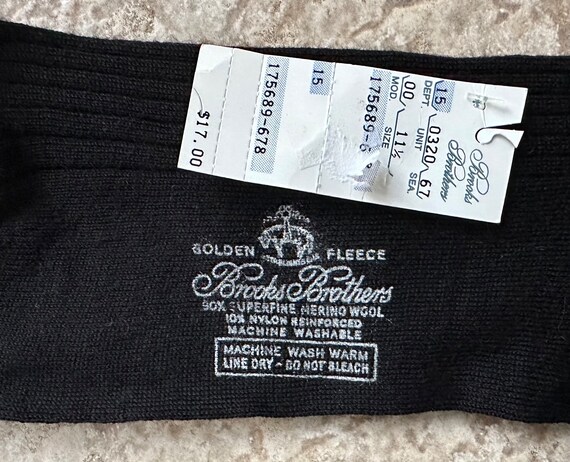 Deadstock BROOKS BROTHERS Black Merino Wool Nylon… - image 4