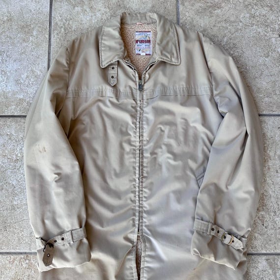 1960s MCGREGOR Beige Poplin Jacket W/ Pile Lining | 42 Long
