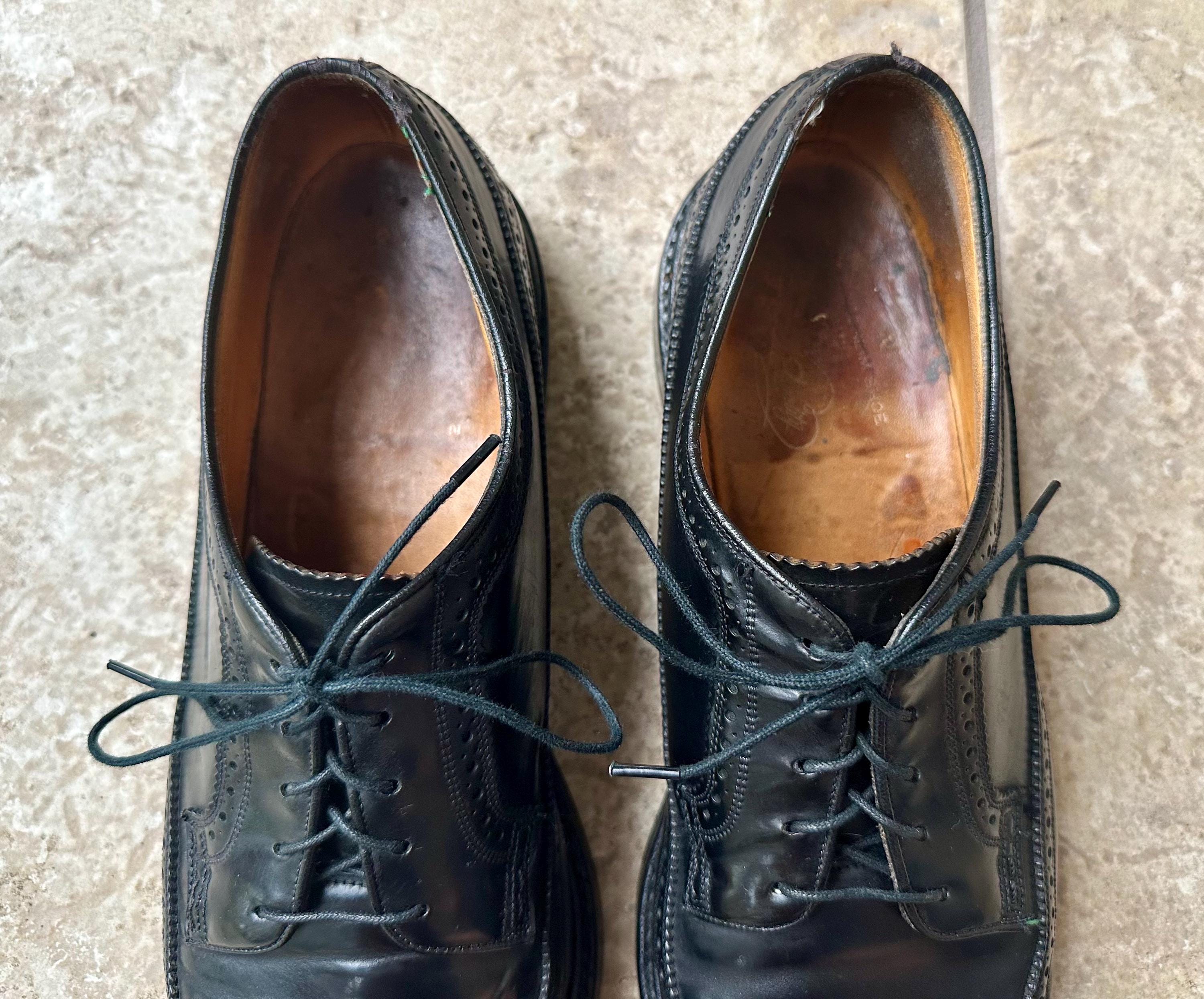 Florsheim Black SHELL CORDOVAN 9 1/2 D Plain Toe Blucher Oxfords 353219 Vintage FLORSHEIM Dark Brown Shell Cordovan Plain Toe  main image 4