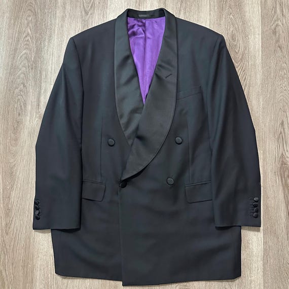 Ralph Lauren Purple Label, Vintage RALPH LAUREN "Purple Label" Double-Beasted Shawl Lapel Tuxedo Jacket | 44 Long