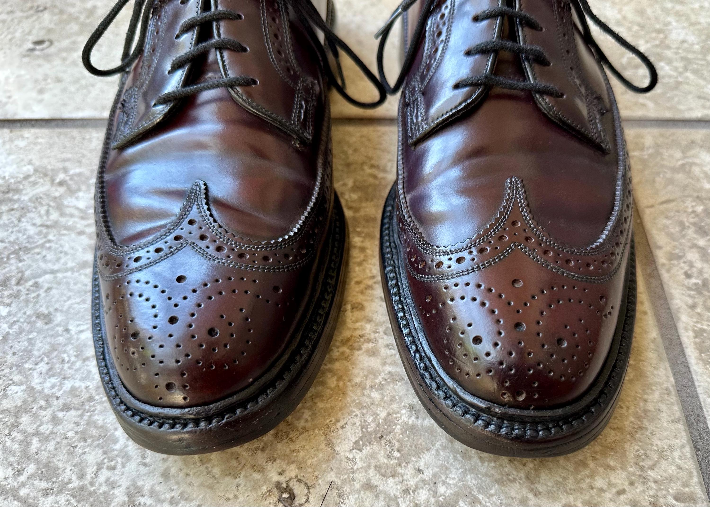 ビンテージFlorsheim 93605 コードバン ヴィンテージ FLORSHEIM ブラウン シェルコードバン ロングウィング