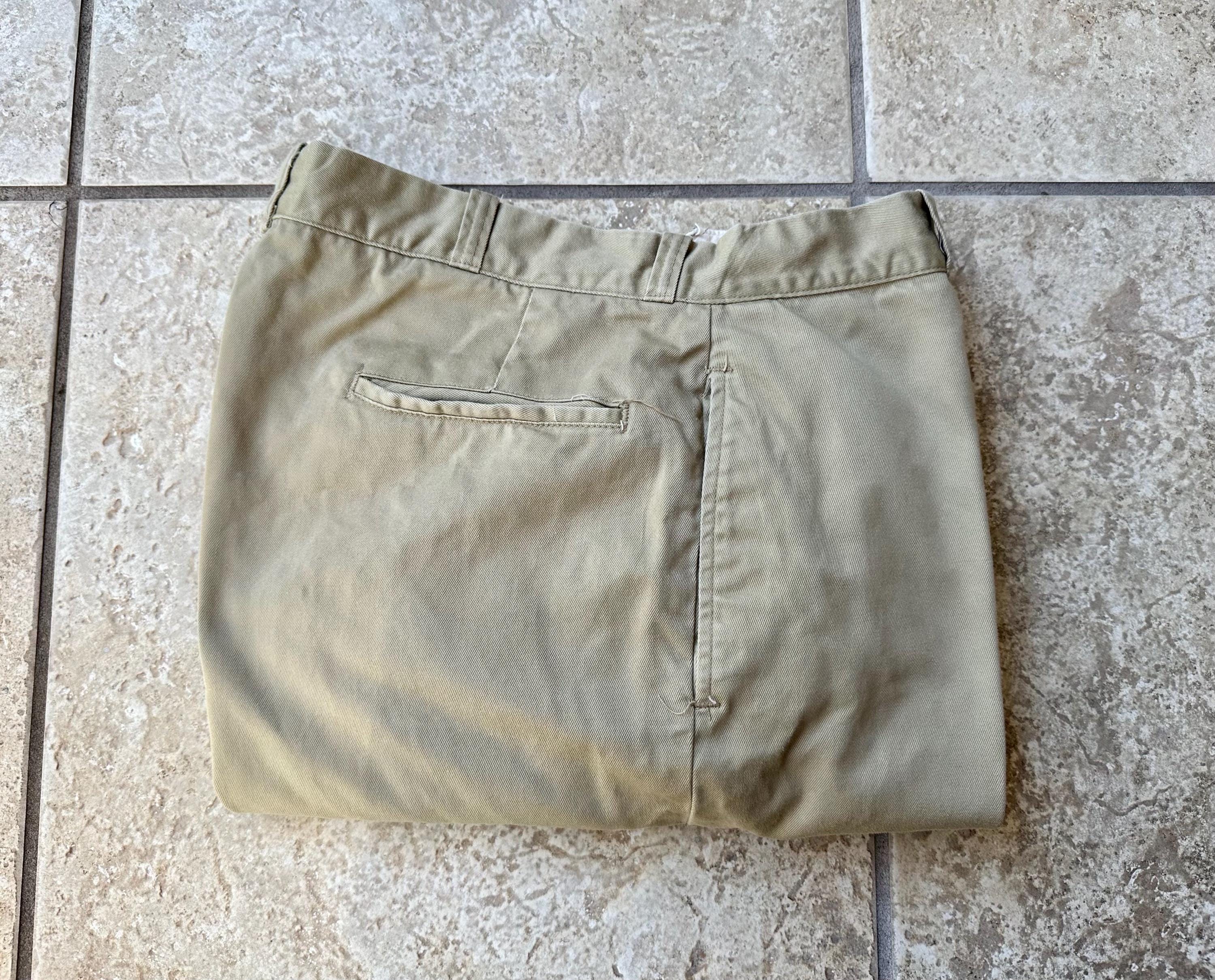 パンツ 60s US ARMY cotton chino pants Vintage 60s US Army Military Khaki Chino Trouser Pants 32x29