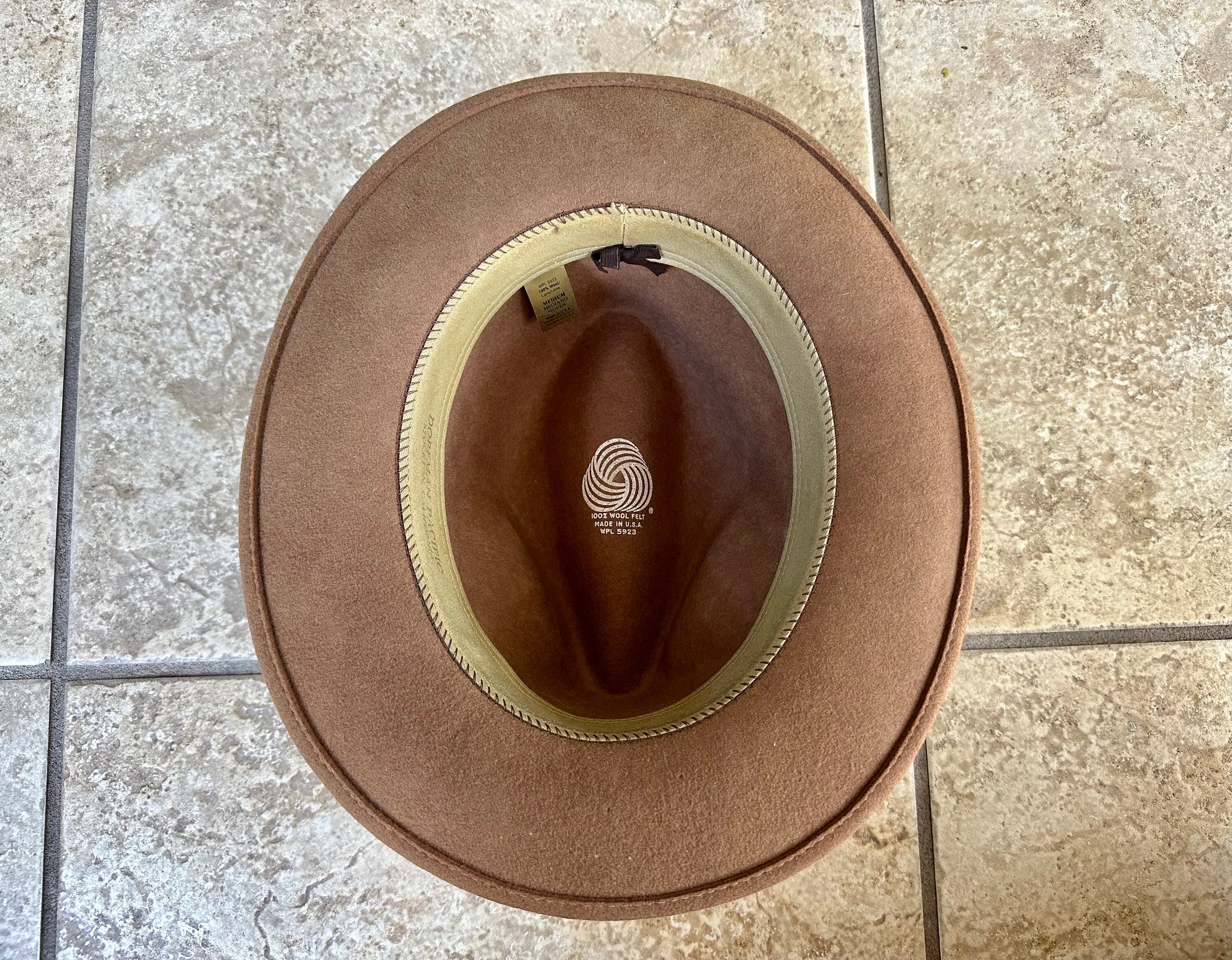 Dorfman Pacific California Hat Light Brown Wool Felt Leather Band size Small Vintage Light Brown Wool Felt Hat | Size Medium | DORFMAN  main image 4