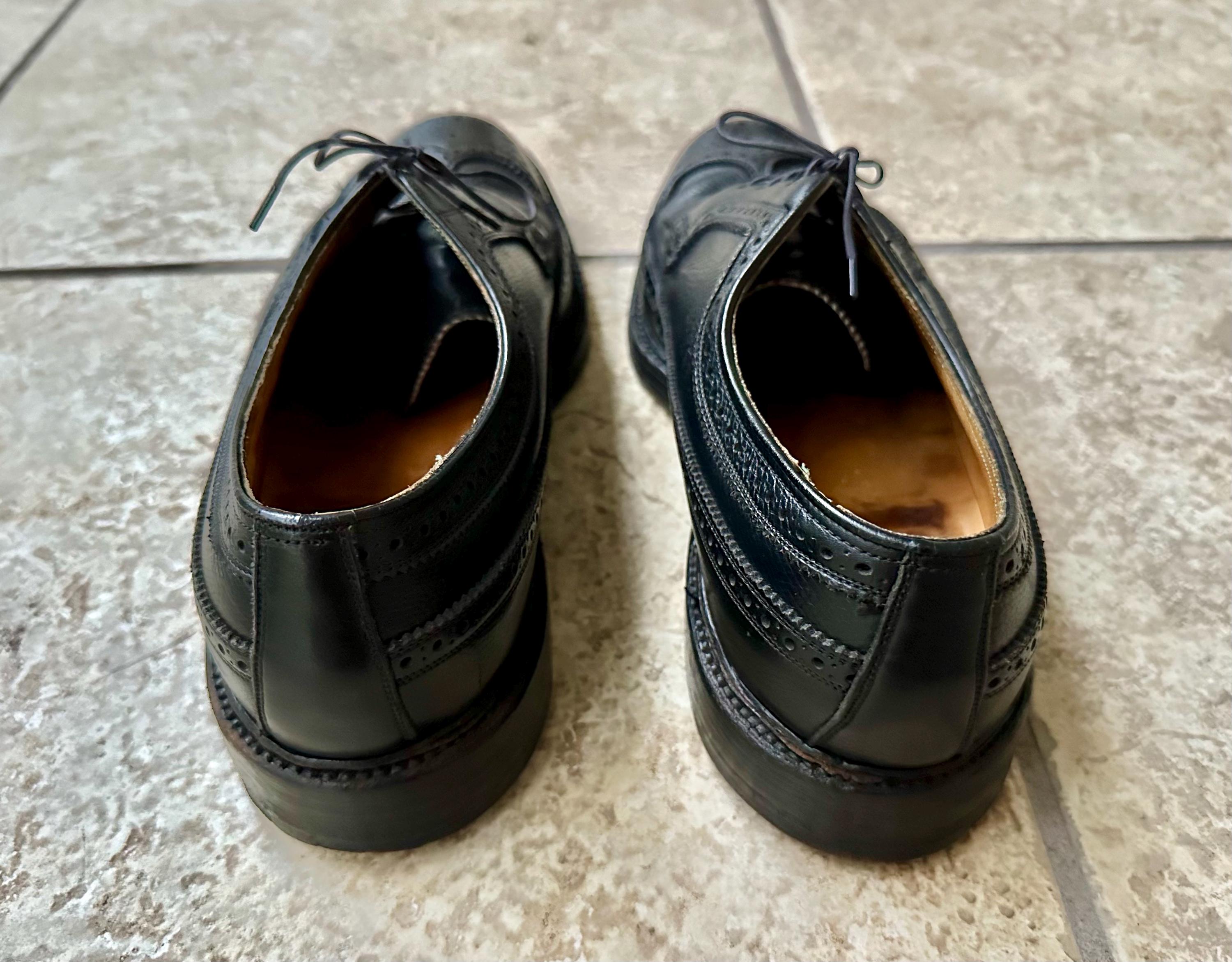 1960s FLORSHEIM Imperial Black Scotch Grain Leather Wingtips 1960s FLORSHEIM Imperial Black Scotch Grain Leather Wingtips