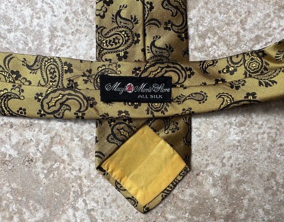 1960s MACYS Gold Brocade Silk Tie | Ivy League Tr… - image 4
