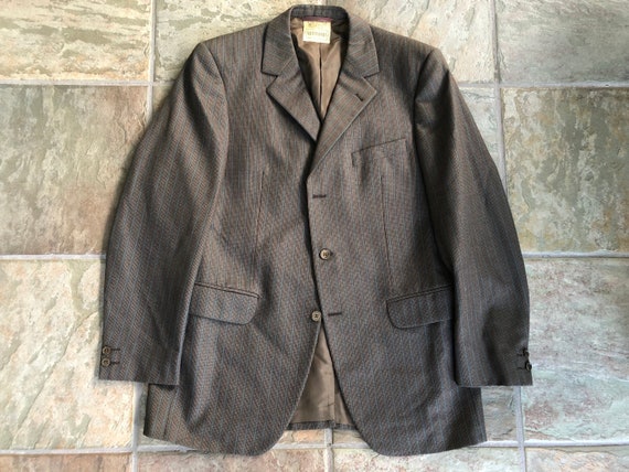 Vintage Wool Brown Striped Hacking Jacket Sport Coat | 38 Regular | Ivy League Trad Holland