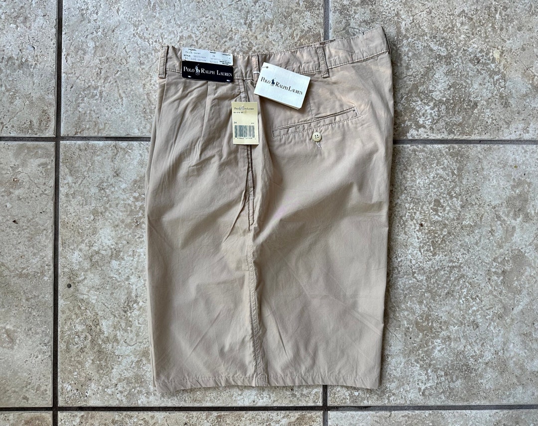 Deadstock POLO RALPH LAUREN Khaki Poplin Cotton Pleated