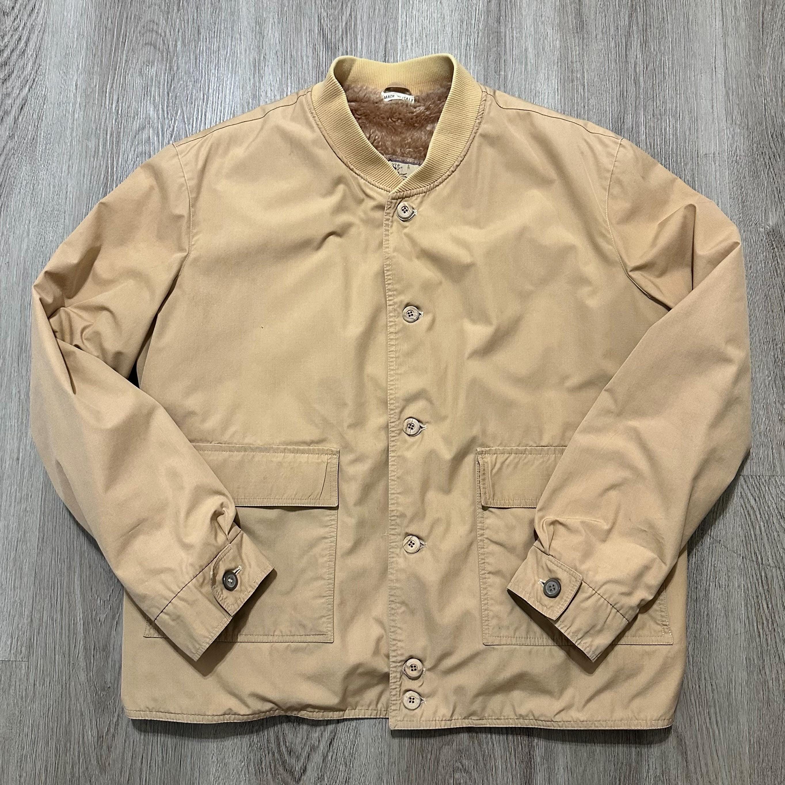 Baracuta, 1960s BARACUTA Tan Poplin Bomber Jacket | Medium / Large | Pile Lining