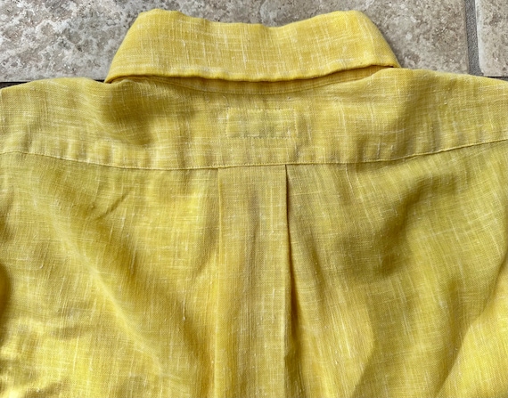 1970s CABLE CAR CLOTHIERS Yellow Cotton Blend Short S… - Gem