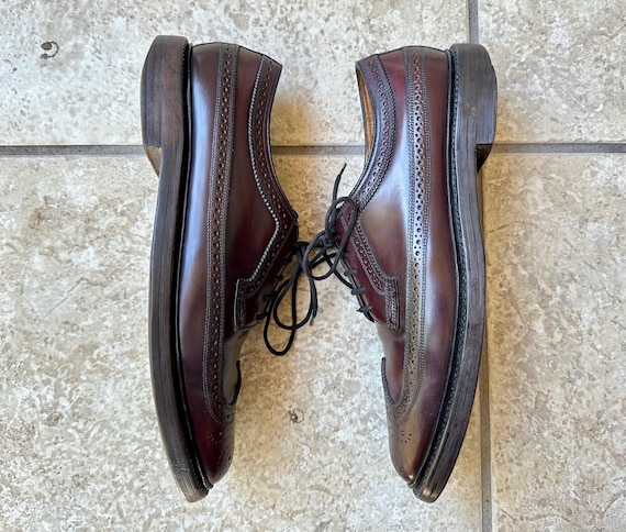 Vintage FLORSHEIM Brown Shell Cordovan Long Wing Bluchers | Size 8