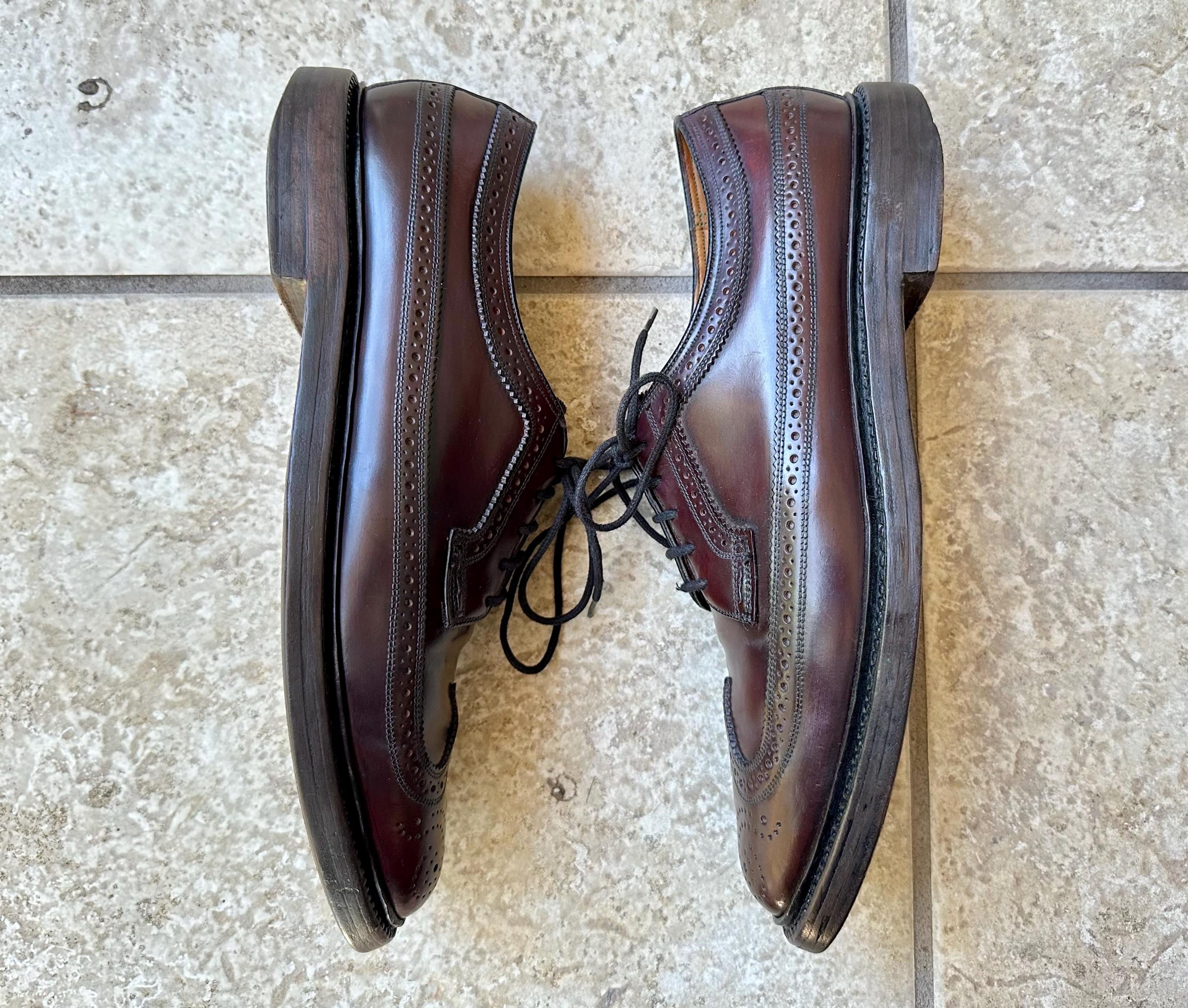 Vintage FLORSHEIM Brown Shell Cordovan Long Wing Bluchers | Size 8