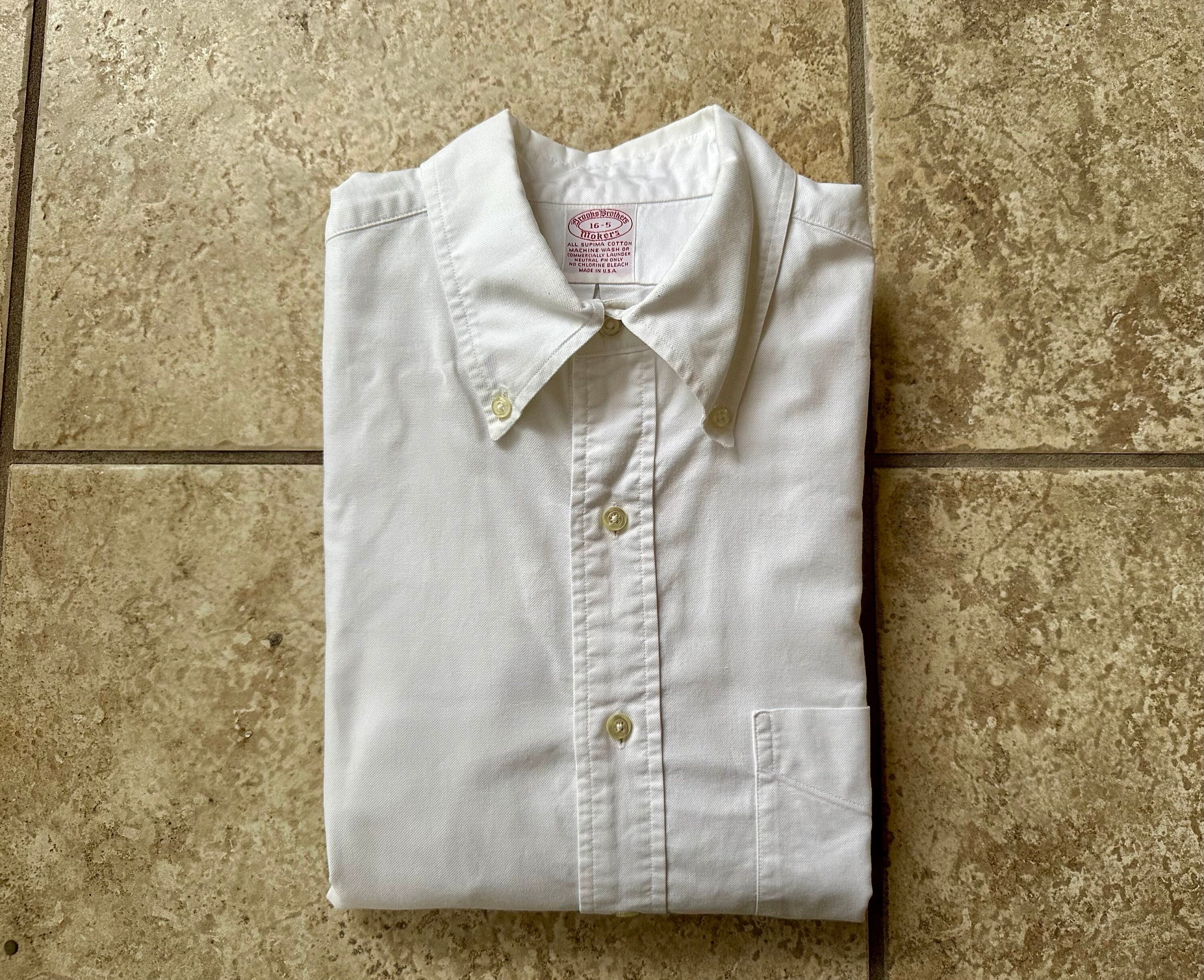Vintage BROOKS BROTHERS White Oxford Cloth Button Down Shirt | 16