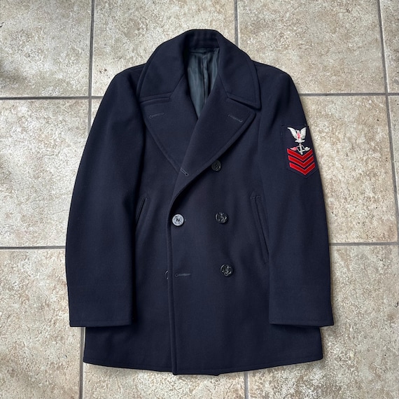 Abrigo de lana Melton negro de la Marina de los de los