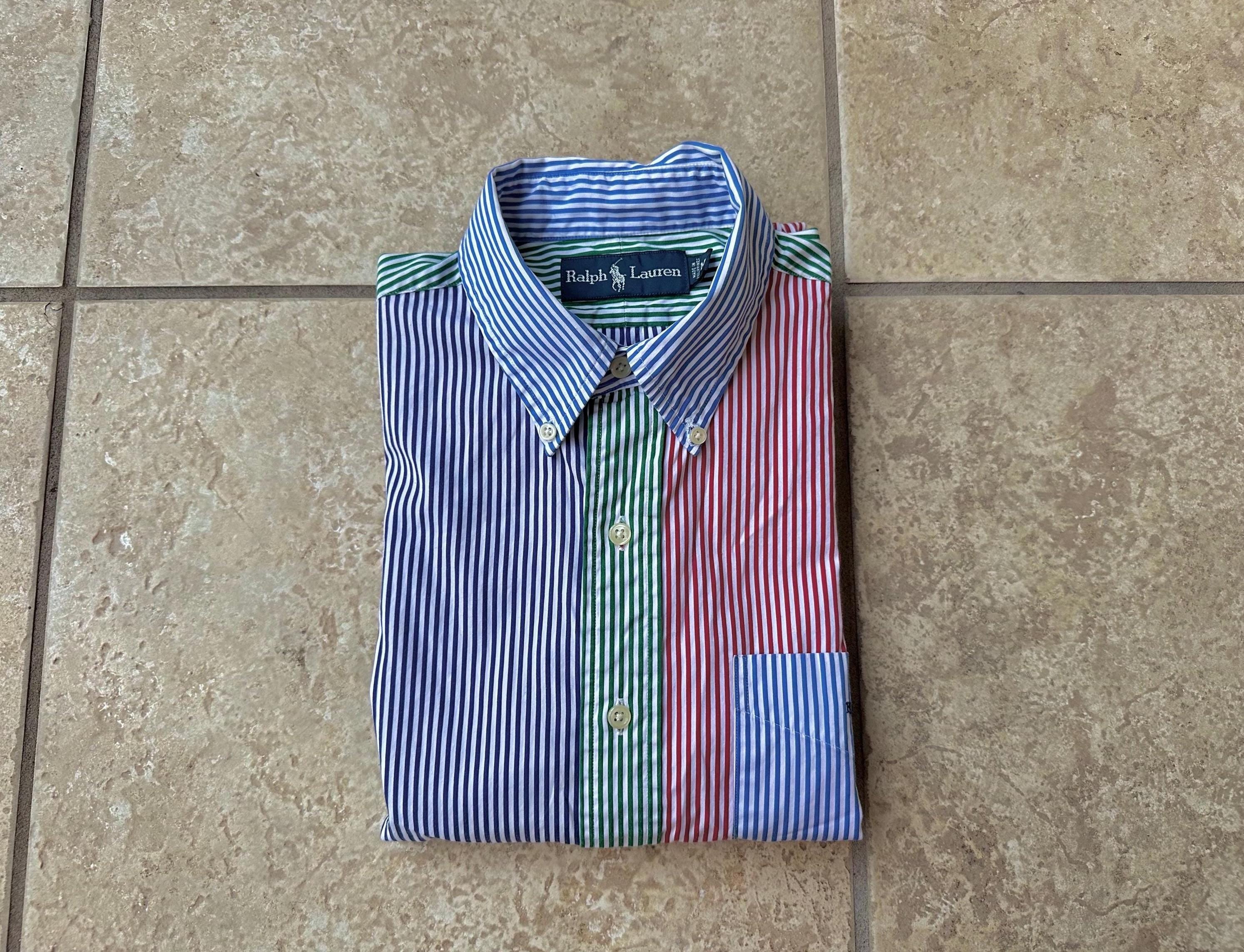 Vintage POLO RALPH LAUREN Striped Poplin Cotton Button Down Fun