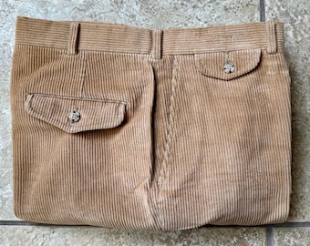 Vintage LANDS END Fawn Cotton Corduroy Trousers | 34 x 29 | Made in USA