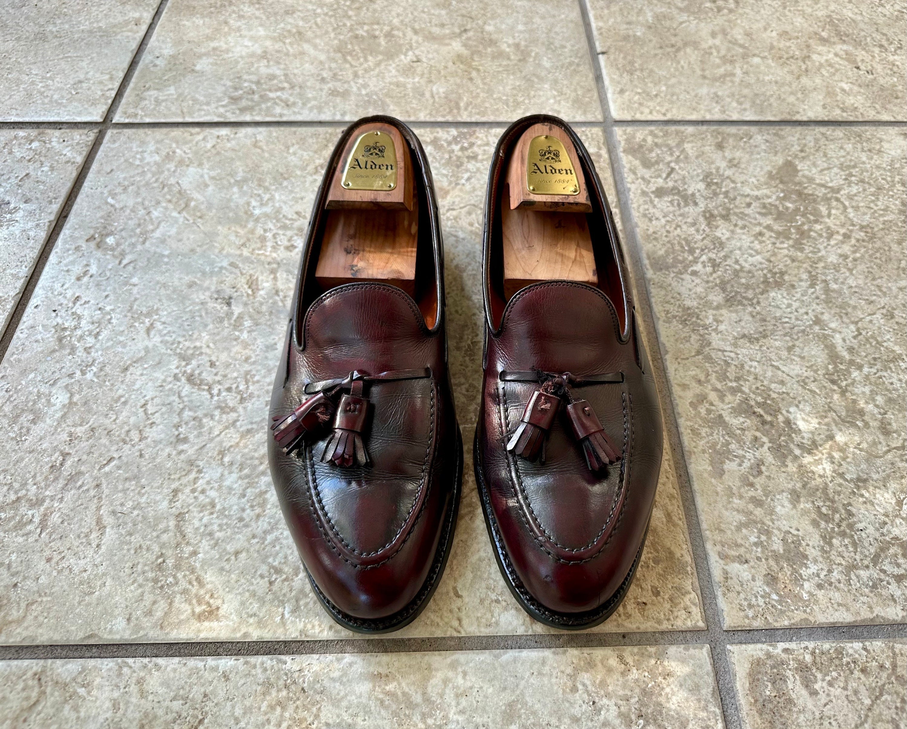 Vintage ALDEN for BROOKS BROTHERS Burgundy Calfskin Tassel Loafer