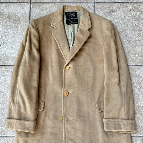 1960s Camel Cashmere Overcoat | 42 Regular | 3-Button Jacket
