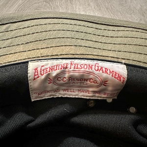 Vintage FILSON Beige Tin Cloth Hat | Medium | Made in USA image 7