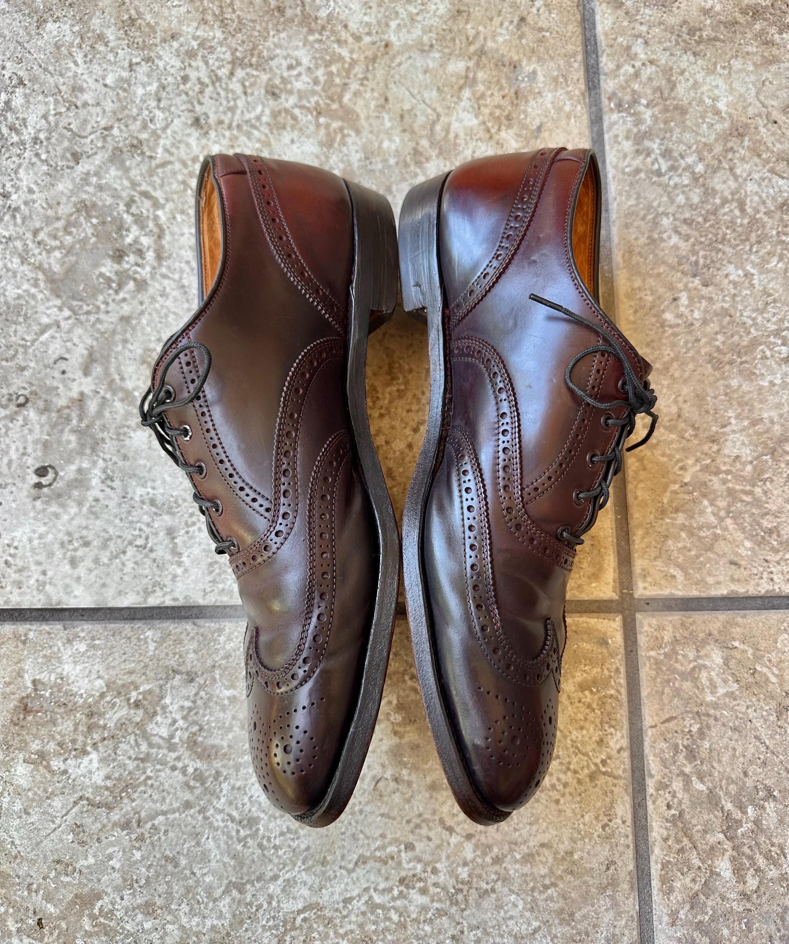 Brooks Brothers Vintage Plain Toe Blucher Mens 11.5 D Lace Up Cordovan Brown Alden Men main image 2