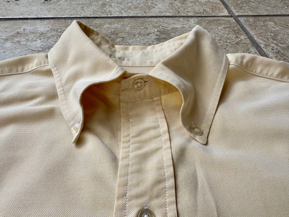 1970s BROOKS BROTHERS Yellow Oxford Cloth Button … - image 4