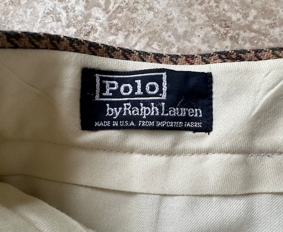 Vintage POLO RALPH LAUREN Brown Houndstooth Check… - image 9