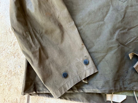 1940s US NAVY Olive Green Cotton Hooded Anorak Ja… - image 4