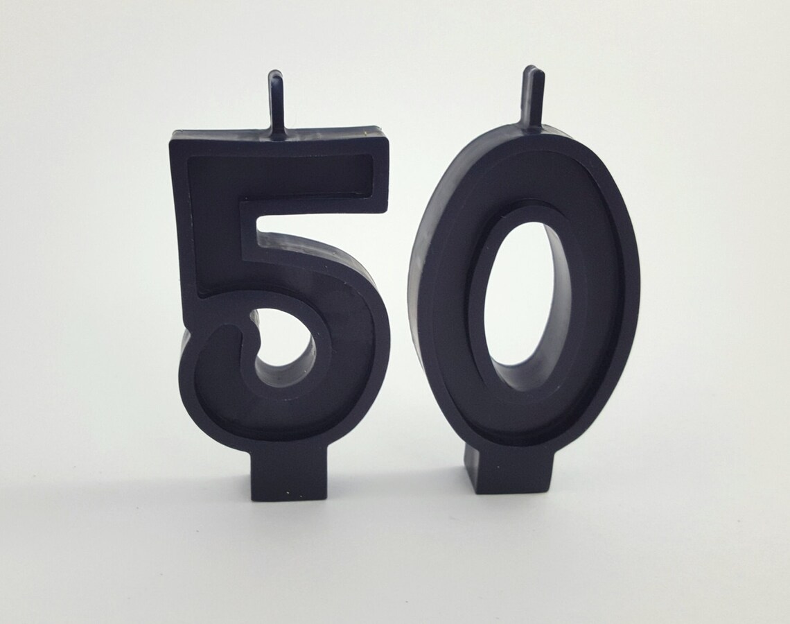 Black Birthday Number Candle Etsy