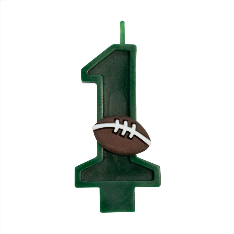 Football Birthday Number Candle Etsy